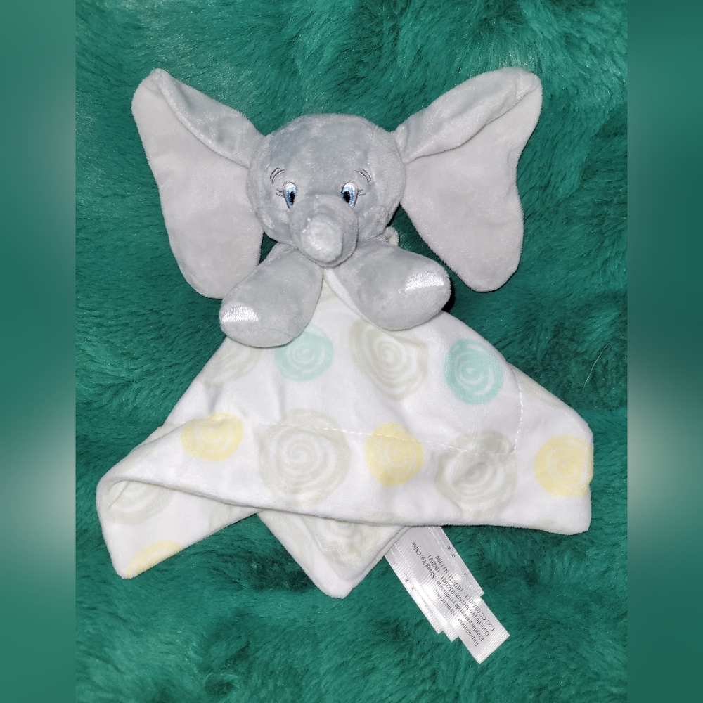 Disney Baby Dumbo Cuddly Gray Plush Security Blanket Lovey Baby Boy Girl 0-3-6